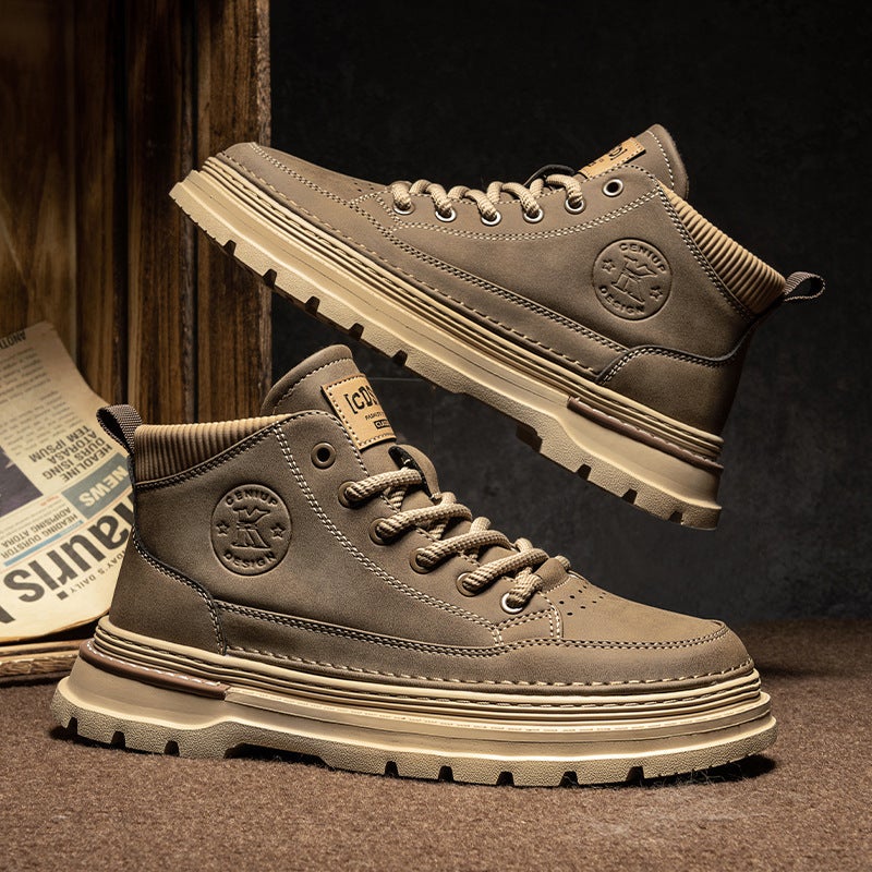 Martin Boots Men'S Shoes Autumn High-Top British Style Retro Thick-Soled Men'S Outdoor Wear-Resistant Waterproof Climbing Tooling Boots - Image 5